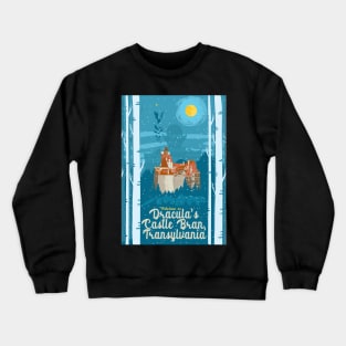 Travel Poster Transylvania, Bran castle, Dracula 4 Crewneck Sweatshirt